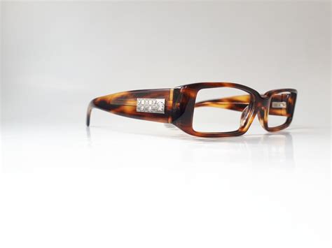 Versace 3052 eyeglasses brown angular plastic women neu